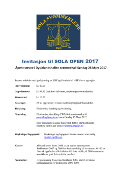 Invitasjon til SOLA OPEN 2017