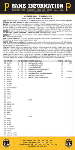 BOSTON RED SOX vs. PITTSBURGH PIRATES March 4, 2017