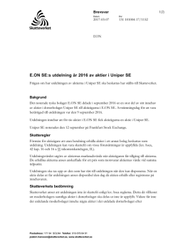 E.ON SE:s utdelning år 2016 av aktier i Uniper SE