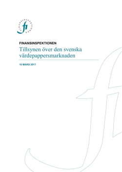 Rapport: Tillsynen över den svenska värdepappersmarknaden (2017)