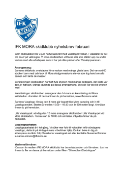IFK MORA skidklubb nyhetsbrev februari