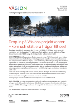 Drop-in på Väsjöns projektkontor – kom och ställ era frågor till oss!
