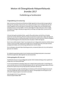 Motion till Östergötlands Ridsportförbunds årsmöte 2017
