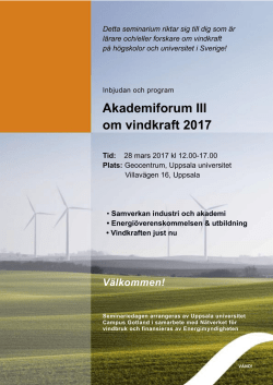 Akademiforum III om vindkraft 2017
