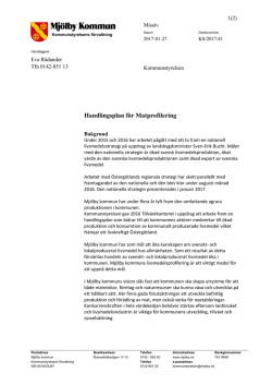 Handlingsplan för Matprofilering - Mjölby