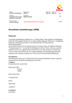 Anorektala missbildningar (ARM)