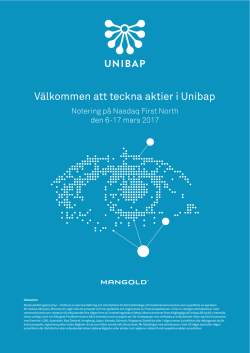 Välkommen att teckna aktier i Unibap