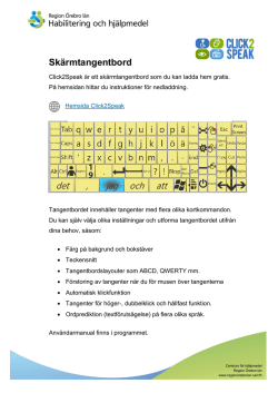 Skärmtangentbord - Region Örebro län