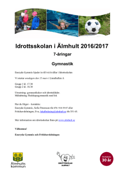 Idrottsskolan i Älmhult 2016/2017