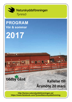 Program Kallelse till Årsmöte 20 mars