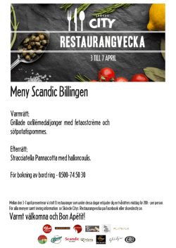 Här hittar du Scandic Billingens meny!