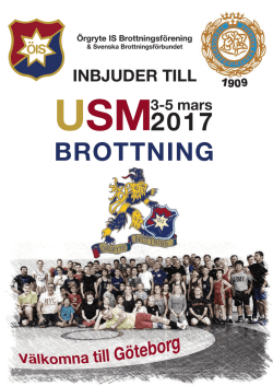 Inbjudan USM 2017 - Svenska Brottningsförbundet
