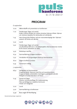Ladda ner programmet - Puls Konferens 6-7/9