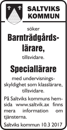 Barnträdgårds- lärare, Speciallärare