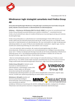 Mindmancer ingår strategiskt samarbete med Vindico Group AB