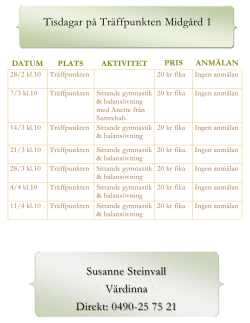 schema för tisdagar