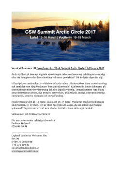 Inbjudan Crowdsourcing Week Summit Arctic Circle 15