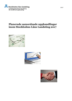 Planerade samordnade upphandlingar inom Stockholms Läns