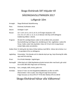 Inbjudan LG: Säsongsavslutning Ekshärad 2 april