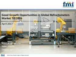 FMI Releases New Report on the Refractometers Market 2016-2026