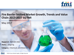 Fire Barrier Sealant Market Growth, Trends and Value Chain 2017-2027 by FMI