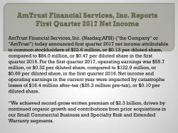 AmTrust Financial Services, Inc. Reports First Quarter 2017 Net Income