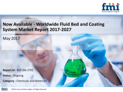 Now Available - Worldwide Fluid Bed and Coating System Market Report 2017-2027