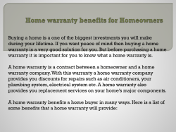 Home warranty benefits for Homeowners