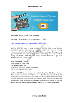 McAfee MA0-103 exam dumps