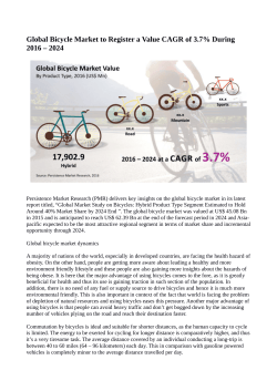 Bicycle Market Anticipated to Reach US$ 62.39 Billion By 2024
