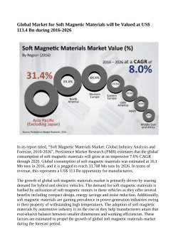 Soft Magnetic Materials Market Anticipated to Reach 33.708 Million Tons In Terms Of consumption By 2026