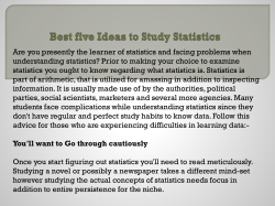 Best five Ideas to Study Statistics