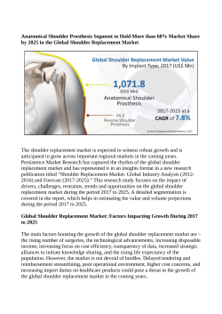 Shoulder Replacement Market Anticipated To Value US$ 2.9 Billion By 2025