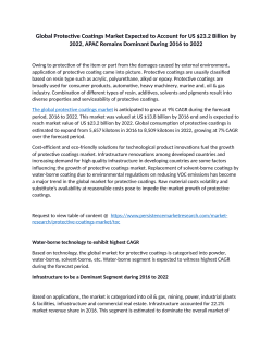 Protective Coatings Market Anticipated To Value US$ 23.2 Billion By 2022