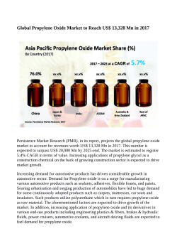 Propylene Oxide Market Anticipated to Reach US$ 20,000 Million By 2025