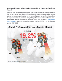 Professional Services Robots Market Anticipated To Reach  US$ 7,400 Mn  By 2022 