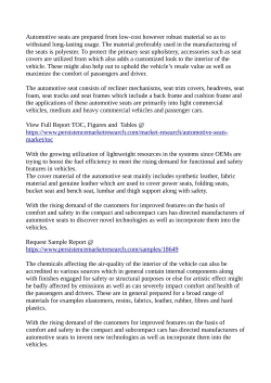 Automotive Seats Market Anticipated To Reach  US$ 74.19 Bn  By 2025