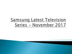 Samsung Latest Television Series – November 2017
