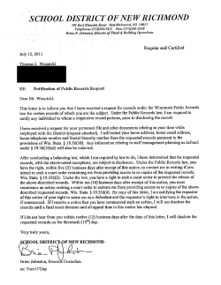 &lsquo;Woznicki Notice&rsquo; to Thomas Woznicki (&lsquo;Woznicki Rule&rsquo; for WI Public Record Requests)