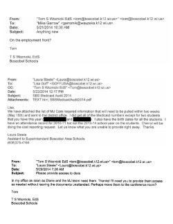 Thomas Woznicki and Boscobel, Wisconsin School District Emails