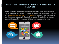 Mobile App Development Trends to Watch out in Singapore
