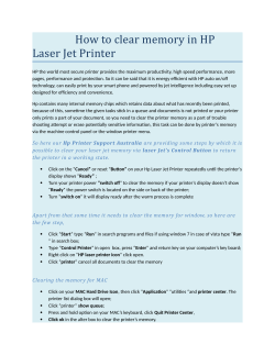 How to clear memory in HP Laser Jet Printer