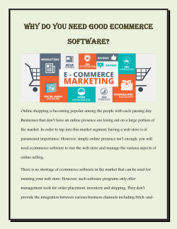 Why Do You Need Good Ecommerce Software