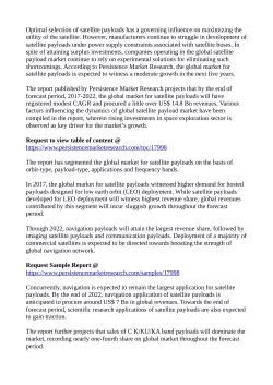 Satellite Payloads Market Anticipated To Reach  US$ 14.8 Bn  By 2022