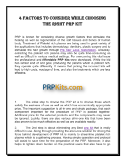 4 Factors to Consider While Choosing the Right PRP Kit