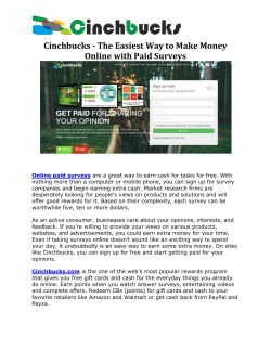 Cinchbucks - The Easiest Way to Make Money Online with Paid Surveys