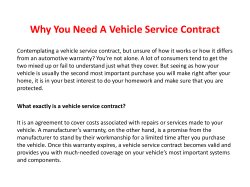 Why You Need A Vehicle Service Contract