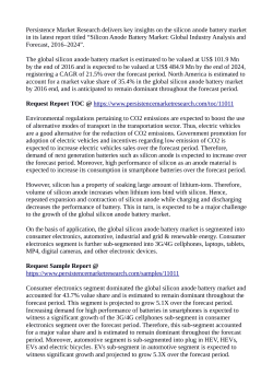 Silicon Anode Battery Market Anticipated To Reach  US$ 484.9 Mn  By 2024