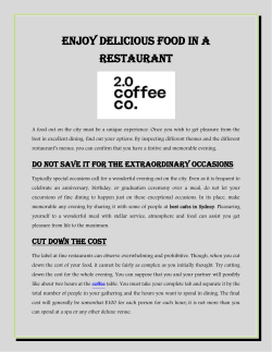 Enjoy Delicious Food in a Restaurant