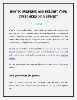 How to Surprise and Delight your Customers on a Budget